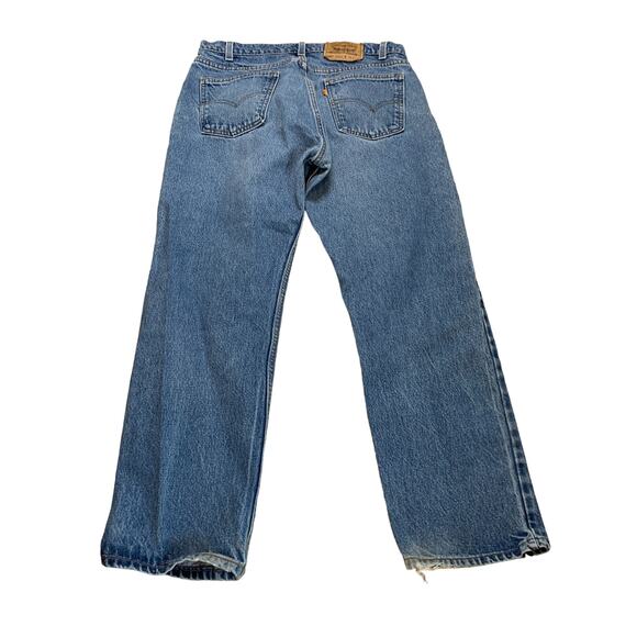 Levi’s Vintage Orange Tab 505 Medium Wash Denim Jeans Relaxed Straight Leg - Picture 6 of 7